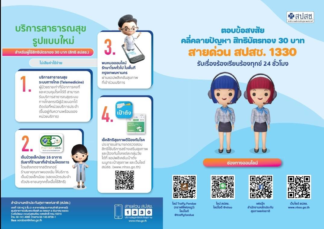 ตอบข้อสงสัยคลี่คลายปัญหา สายด่่วน สปสช 1330 รับเรื่องร้องเรียนร้องทุกข์