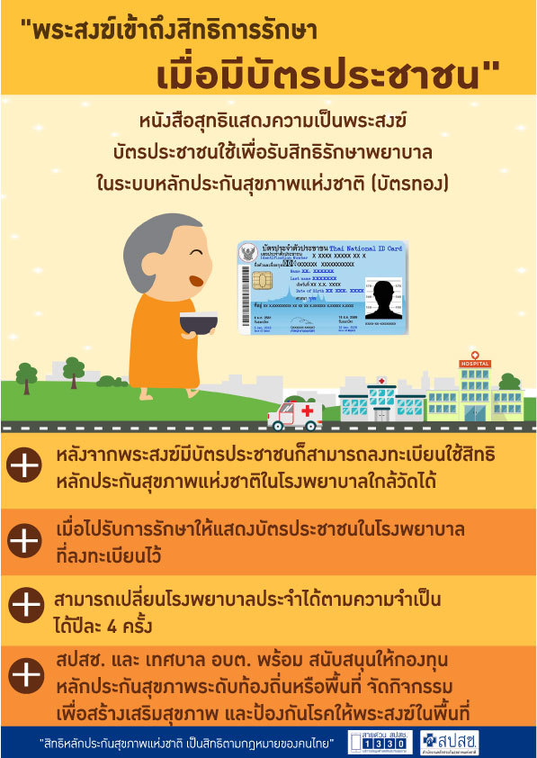 พระสงฆ์เข้าถึงสิทธิการรักษาเมื่อมีบัตรประชาชน