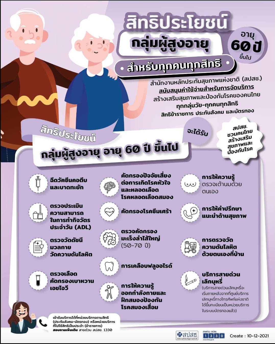 สร้างเสริมสุขภาพป้องกันโรค กลุ่มผู้สูงอายุ 60 ปี ขึ้นไป 